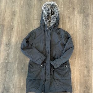 Steve Madden faux fur lined parka with faux fue trimmed hood